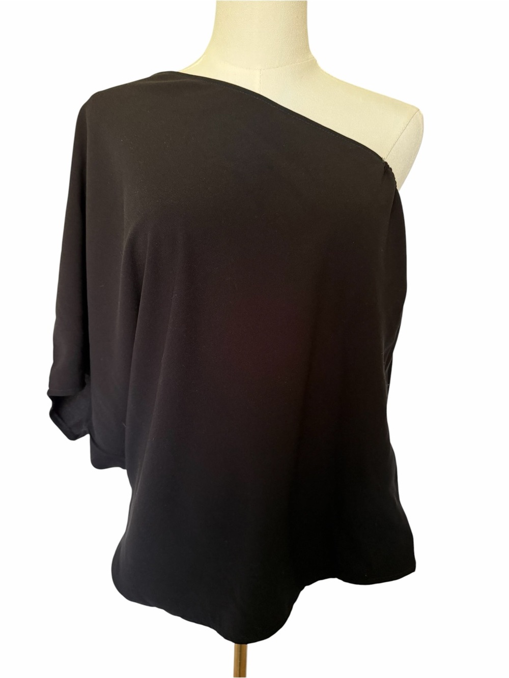 SHEIN Black One Shoulder Asymmetrical Dolman Sleeve Top Size M